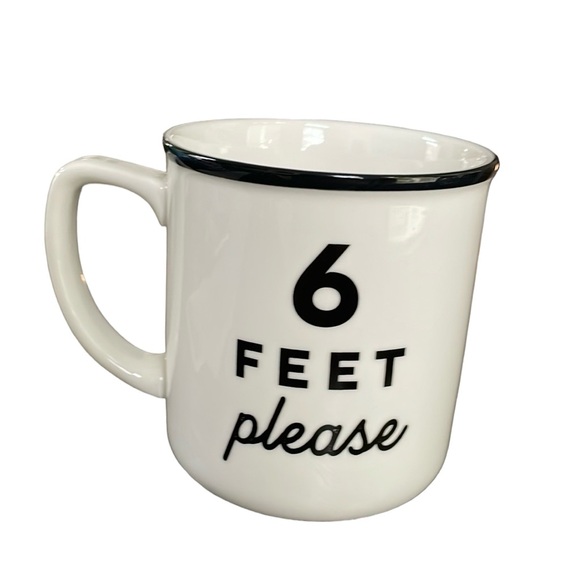 Abbott Collection 6 Feet Please Text Mug, White/Black - Picture 4 of 4
